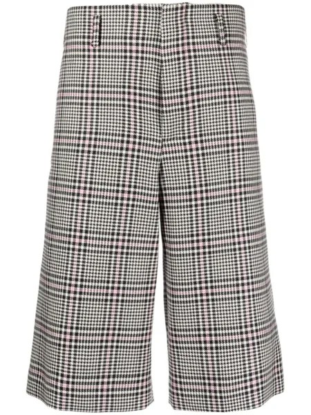 Comme des Garçons Homme Plus шерстяные шорты в ломаную клетку, черный