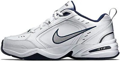 Мужские кроссовки Nike Air Monarch IV белые/серебристые/темно-синие (415445 102) — 7,5