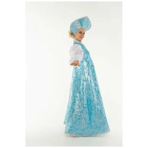 Новогодний костюм Снегурочки в бирюзовом платье (15267) 40-42