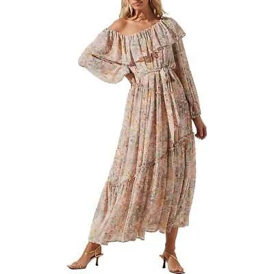 Женское длинное дневное платье макси с розовым цветочным принтом ASTR the Label Kaylani L BHFO 5215