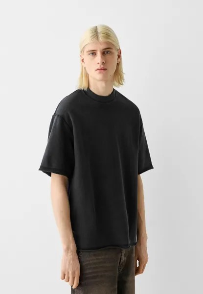 Базовая футболка SHORT SLEEVE FADED Bershka, цвет black