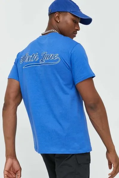 Хлопковая футболка «Шестое июня» Sixth June, синий