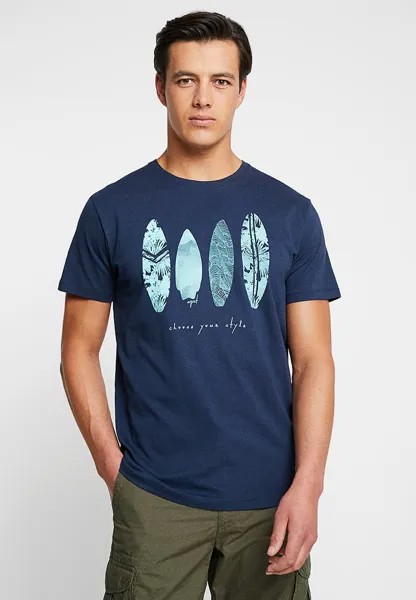 Футболка с принтом Esprit, темно-синий
