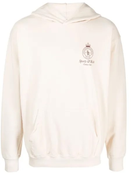 Худи Crown с логотипом Sporty & Rich, бежевый