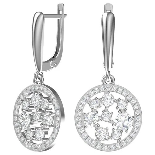 Серебряные серьги фианитами 2101336-00775