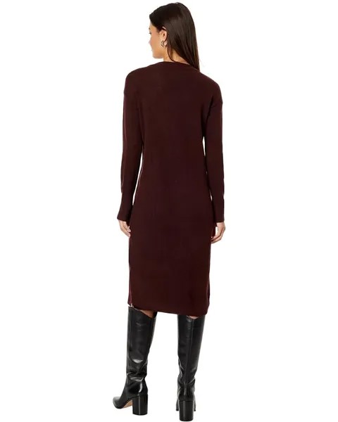 Свитер Vince Camuto V-Neck w/ Side Slits Sweaterdress Latte Heather, цвет Port