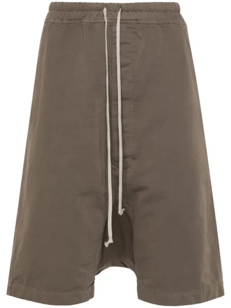 Rick Owens DRKSHDW шорты Drawstring Pods с низким шаговым швом, коричневый