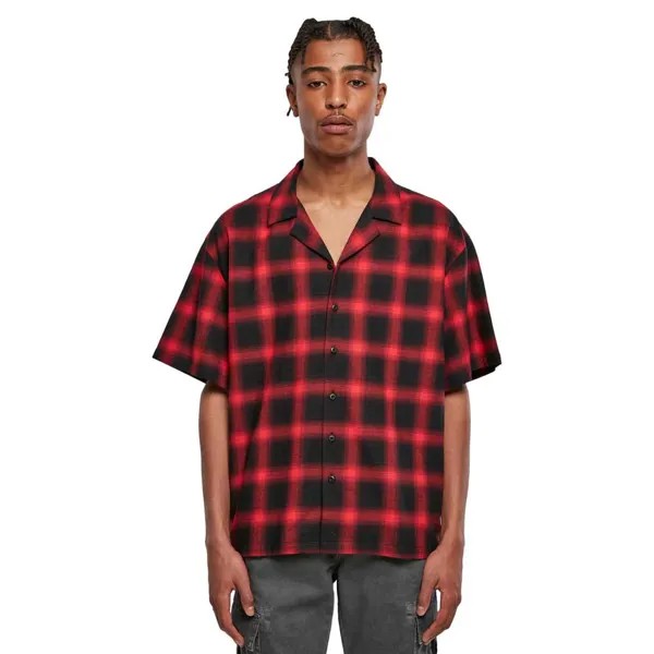 Рубашка с коротким рукавом Urban Classics Loose Checked Resort, красный
