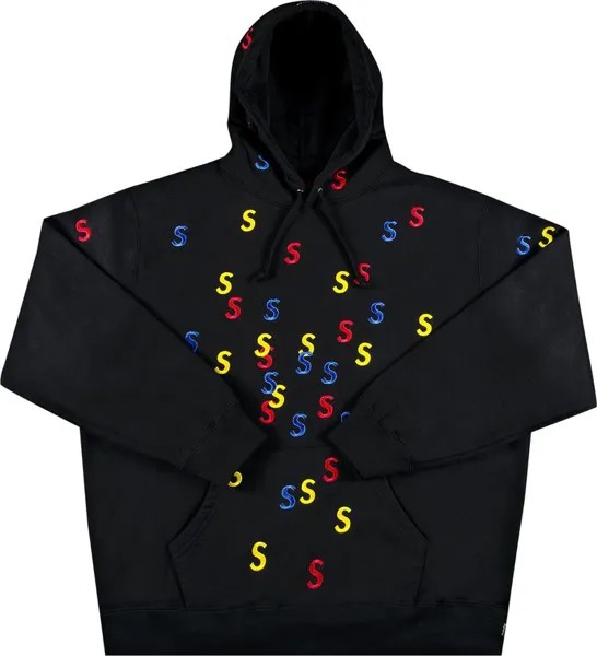 Толстовка Supreme Embroidered S Hooded Sweatshirt 'Black', черный