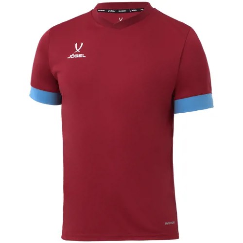 Футболка игровая Jögel DIVISION PerFormDRY Union Jersey, гранатовый/голубой/белый, р-р YS