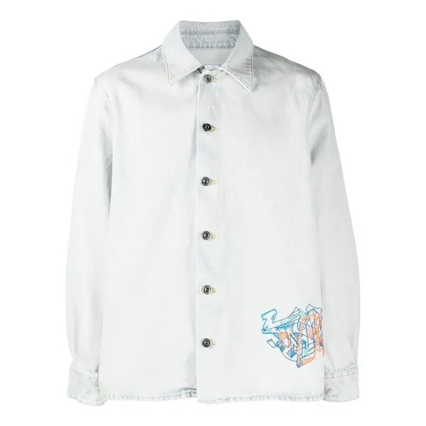 Куртка Off-White Graffiti Denim Shirt, белый