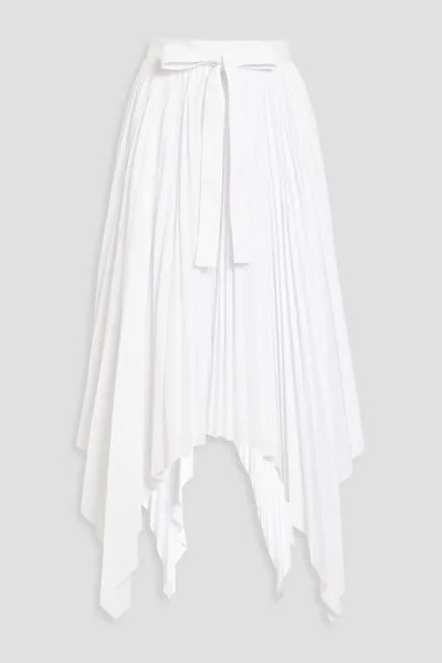 Плиссированная юбка из поплина с запахом ROSETTA GETTY, белый