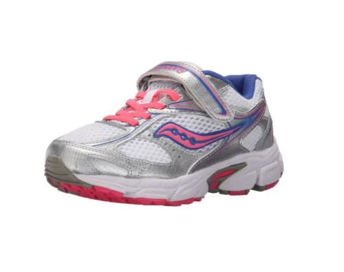 Кроссовки Saucony Little Kid/Big Kid Cohesion 8 A/C, белый/серебристый/коралловый