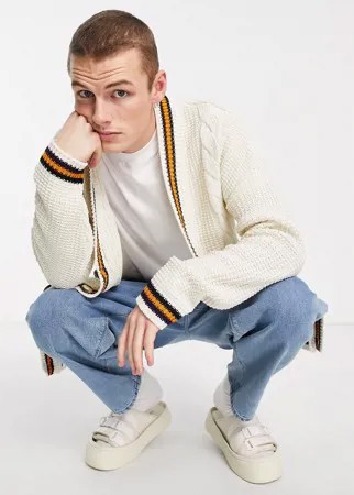 Кардиган кремового цвета ASOS DESIGN-Нейтральный