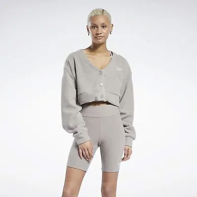 Женский серый повседневный спортивный свитер Reebok Classics Cardigan