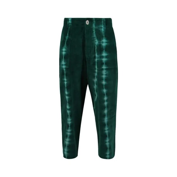 Брюки The Elder Statesman Grid Cord Work Pant, зеленый