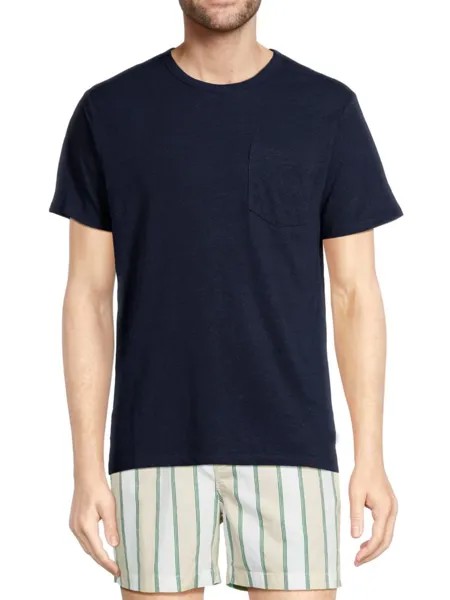 Льняная футболка с карманами Onia, цвет Deep Navy