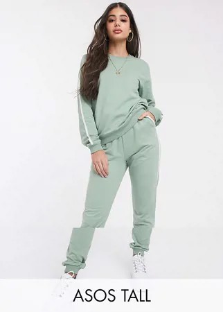 Спортивный костюм из свитшота и базовых джоггеров ASOS DESIGN Tall-Зеленый