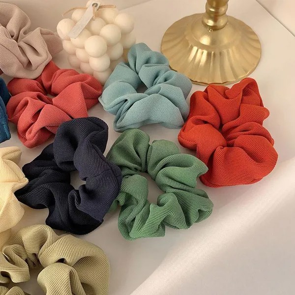 Женщины Шелк Scrunchie Эластичные полосы для волос Девушки Хвост Держатель Атлас Резиновая лента Толстый кишечник Кольцо для волос Мода Аксессуары для волос