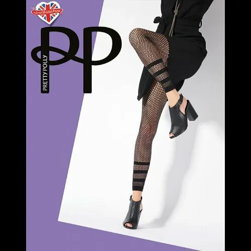 Легинсы  Pretty Polly, прилегающий силуэт, размер 42, черный