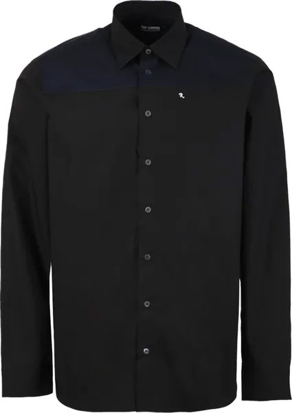 Рубашка Raf Simons Bicolor Americano Shirt Print On Shoulder 'Black', черный