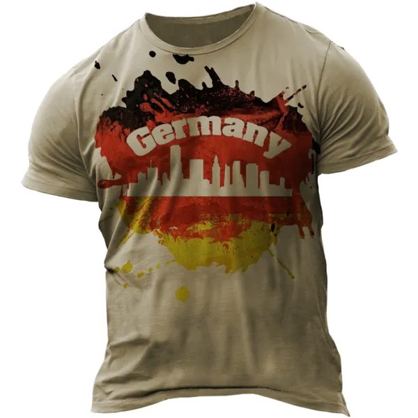 Мужская футболка с буквенным принтом немецкого флага