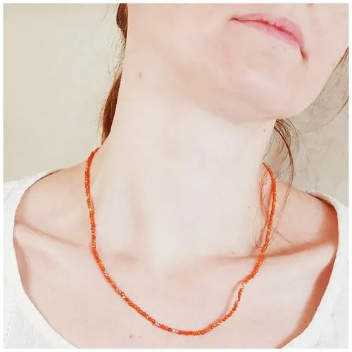 Чокер GLady, циркон, длина 45 см, оранжевый