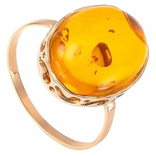 Кольцо Amberprofi, золото, 585 проба, янтарь, размер 18