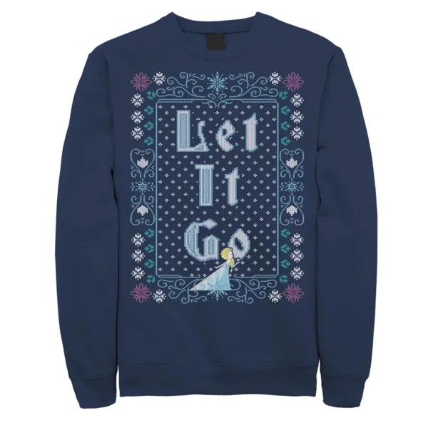 Мужской флисовый рождественский свитер Frozen Elsa Let It Go Ugly Licensed Character