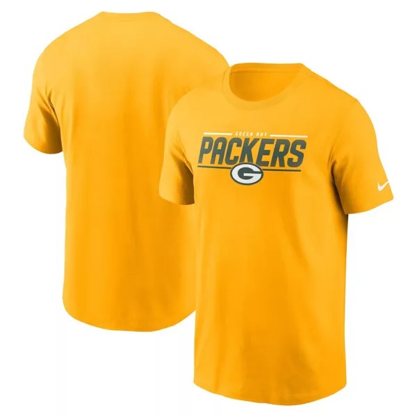 Мужская золотая футболка Green Bay Packers Muscle Nike