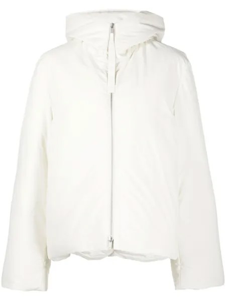 Jil Sander пуховик с капюшоном, белый