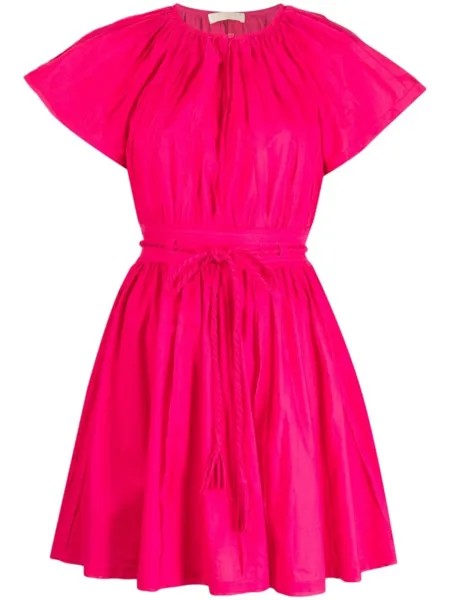 Ulla Johnson платье мини Jessa с поясом, розовый
