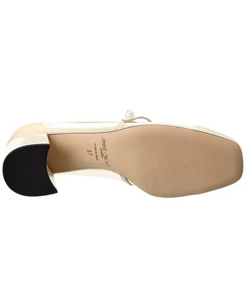 Туфли Jimmy Choo Elisa 45 с патентом и сеткой, белый