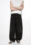 Джинсы прямого кроя SUPER BAGGY Pull&Bear, черный
