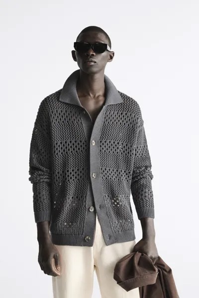 Кардиган мужской ZARA 03284409 серый L/XL (доставка из-за рубежа)
