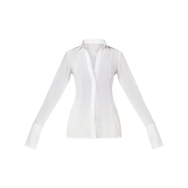 Рубашка PrettyLittleThing Chiffon Fitted, белый