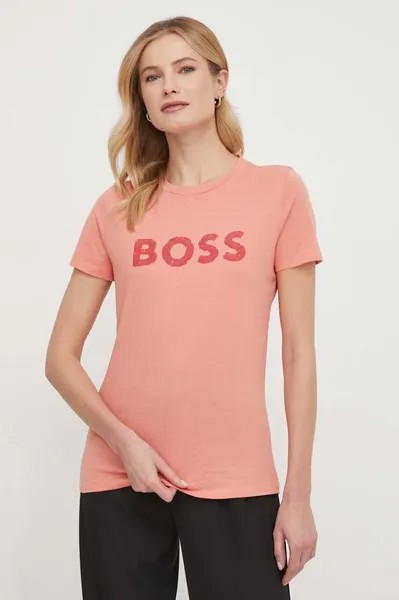 Хлопковая футболка BOSS ORANGE Boss Orange, оранжевый