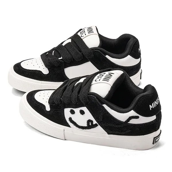 Кроссовки MINISO Skateboarding Shoes Unisex Low-top, черный/белый