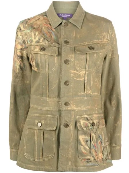 Ralph Lauren Collection куртка в стиле милитари с эффектом разбрызганной краски, зеленый