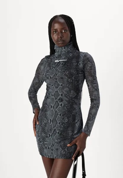 Платье прямого кроя REPTILE SHORT DRESS Karl Lagerfeld, черный