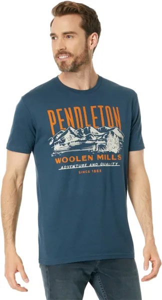 Классическая футболка с рисунком гор Pendleton, цвет Indigo/Red