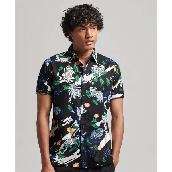 Рубашка с коротким рукавом Superdry Vintage Hawaiian, черный