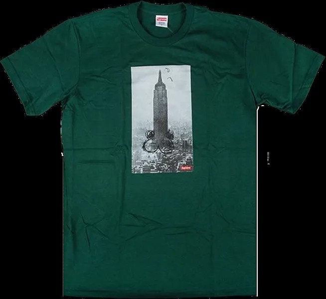 Футболка Supreme Mike Kelley The Empire State Building T-Shirt 'Green', зеленый