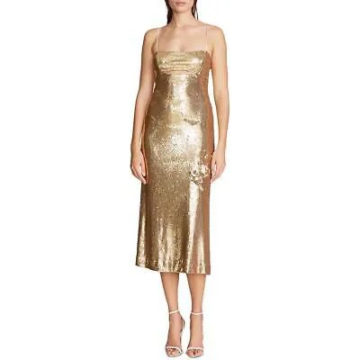 Женское длинное вечернее платье с золотым вырезом Halston 2 BHFO 3887