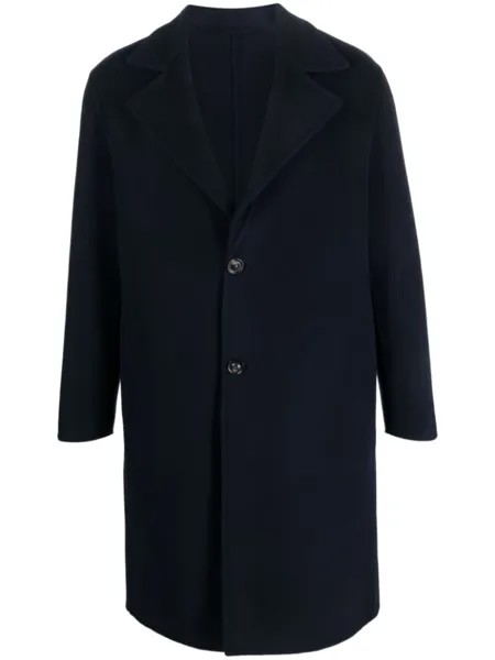 Lardini однобортное пальто из смесовой шерсти, синий