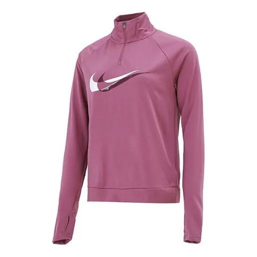 Футболка Dri Fit с полумолнией, быстросохнущие, светоотражающие, спортивные, с длинными рукавами, футболка Nike, красный