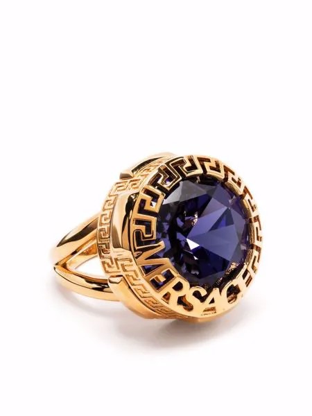 Versace кольцо La Greca с кристаллами