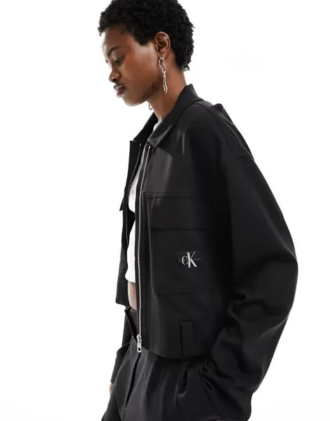 Черная Куртка в стиле милитари Calvin Klein Milano