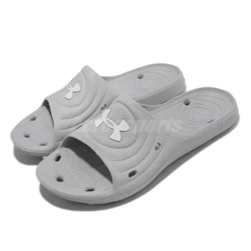 Мужские сандалии без шнурков Under Armour Locker IV 4 UA Grey White 3023758-100