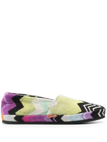 Missoni Home слиперы с узором зигзаг, зеленый